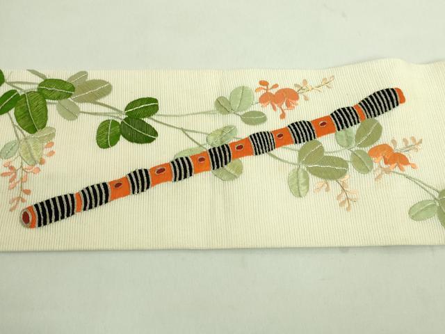 平和屋本店＊極上 夏物 アンティーク 大正ロマン 九寸名古屋帯 総手刺繍 鯉 逸品 DZAA8556kh5