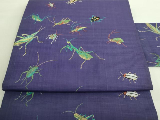 平和屋本店＊極上 夏物 アンティーク 大正ロマン 九寸名古屋帯 夏虫 金糸 逸品 DZAA8557kh5
