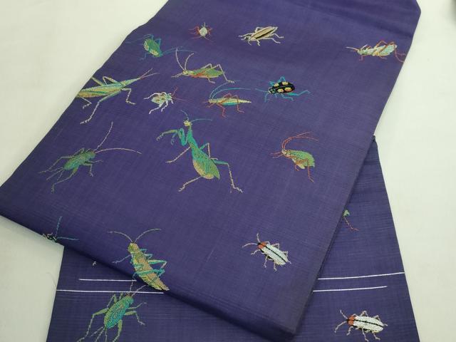 平和屋本店＊極上 夏物 アンティーク 大正ロマン 九寸名古屋帯 夏虫 金糸 逸品 DZAA8557kh5