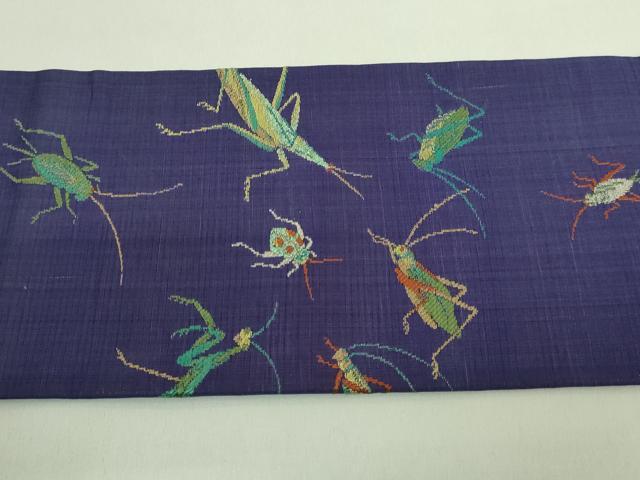 平和屋本店＊極上 夏物 アンティーク 大正ロマン 九寸名古屋帯 夏虫 金糸 逸品 DZAA8557kh5