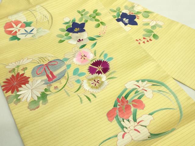 平和屋着物■極上　夏物　アンティーク　大正ロマン　九寸名古屋帯　刺繍　花丸文　金糸　逸品　DZAA8560kh5