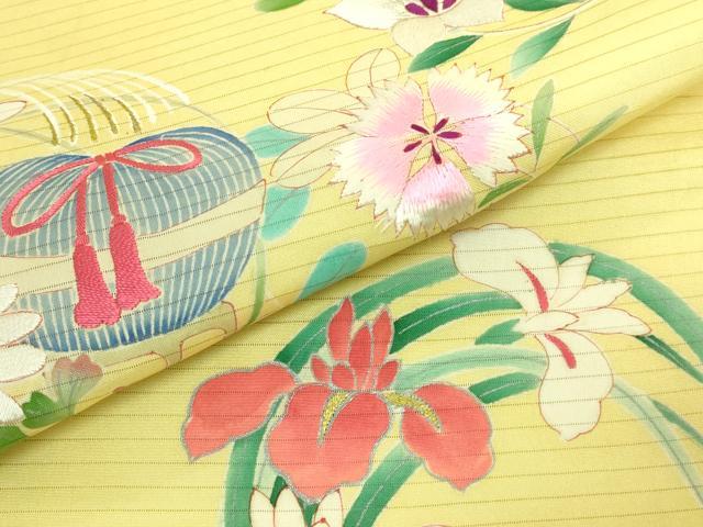平和屋着物■極上　夏物　アンティーク　大正ロマン　九寸名古屋帯　刺繍　花丸文　金糸　逸品　DZAA8560kh5