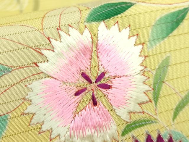 平和屋着物■極上　夏物　アンティーク　大正ロマン　九寸名古屋帯　刺繍　花丸文　金糸　逸品　DZAA8560kh5