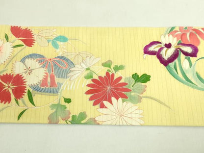 平和屋着物■極上　夏物　アンティーク　大正ロマン　九寸名古屋帯　刺繍　花丸文　金糸　逸品　DZAA8560kh5