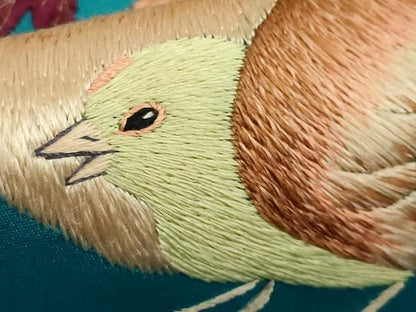 平和屋着物●極上 アンティーク 大正ロマン つけ帯 総手刺繍 鶏 ニワトリ ヒヨコ 逸品 DZAA8564kh5