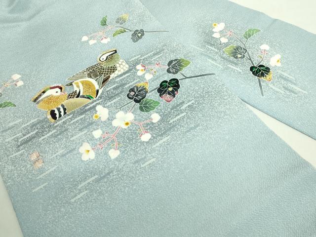 平和屋着物□極上 人間国宝・羽田登喜男 九寸名古屋帯 鴛鴦花文