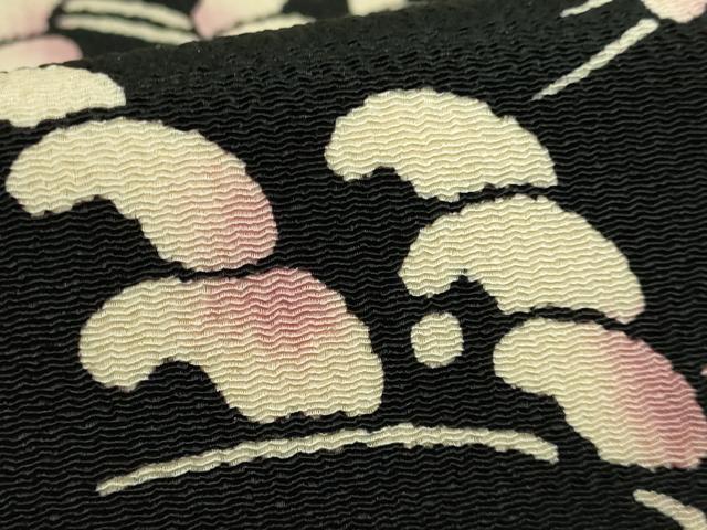 平和屋着物■極上　九寸開き名古屋帯　立波に兎　黒地　鬼しぼ縮緬　逸品　DZAA8605kh5