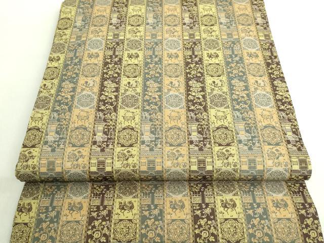 平和屋着物●極上 龍村美術織物 九寸開き名古屋帯 紅牙瑞錦 逸品 DZAA8623kh5