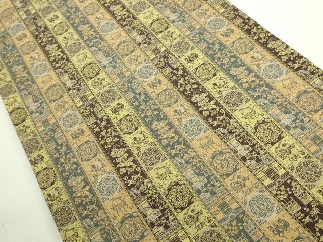 平和屋着物●極上 龍村美術織物 九寸開き名古屋帯 紅牙瑞錦 逸品 DZAA8623kh5
