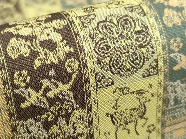 平和屋着物●極上 龍村美術織物 九寸開き名古屋帯 紅牙瑞錦 逸品 DZAA8623kh5