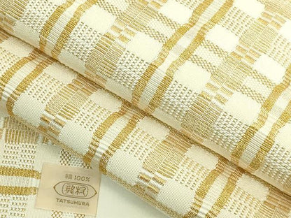 平和屋着物■極上　龍村美術織物　九寸開き名古屋帯　金吉野　金糸　逸品　DZAA8625kh5