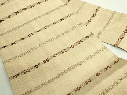 平和屋本店■希少　夏物　人間国宝　平良敏子　喜如嘉の芭蕉布　九寸名古屋帯　花織　証紙付き　逸品　DZAA8626kh5