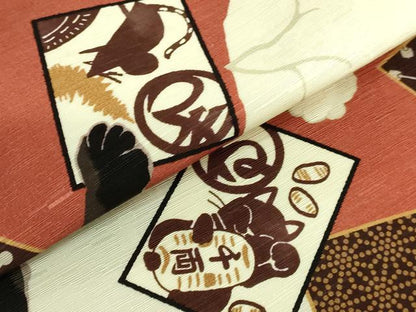 平和屋着物■極上　太鼓柄　京袋帯　WAKKA　ワッカ　猫　かるた　遊禅庵　逸品　未使用　DZAA8634kh5