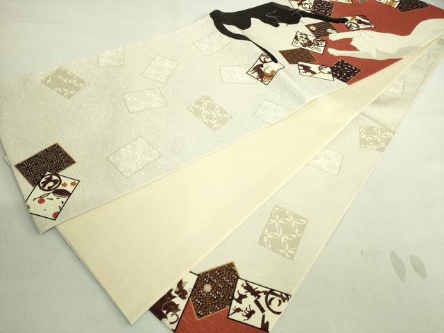 平和屋着物■極上　太鼓柄　京袋帯　WAKKA　ワッカ　猫　かるた　遊禅庵　逸品　未使用　DZAA8634kh5