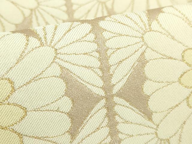 平和屋本店■最高級　人間国宝　北村武資　煌彩錦　六通柄袋帯　亀甲菊紋　水柿色地　金糸　逸品　DZAA8645kh5