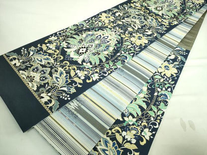 平和屋着物■極上　両面　六通柄袋帯　洋花文　花織　逸品　DZAA8646kh5