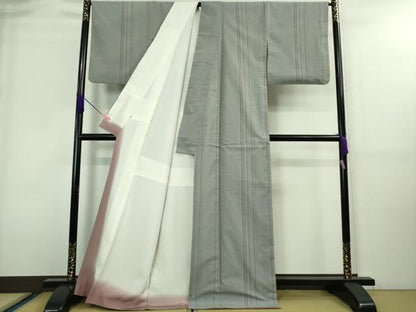 平和屋本店■極上　綿薩摩　東郷織物謹製　手織絣　さつま絣　實篤　永江明夫　灰青色地　高島屋扱い　証紙付き　逸品　DZAA8650kh5