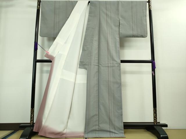 平和屋本店■極上　綿薩摩　東郷織物謹製　手織絣　さつま絣　實篤　永江明夫　灰青色地　高島屋扱い　証紙付き　逸品　DZAA8650kh5