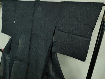 平和屋本店■極上　夏物　重要無形文化財　本場宮古上布　苧麻　菱文　逸品　DZAA8651kh5