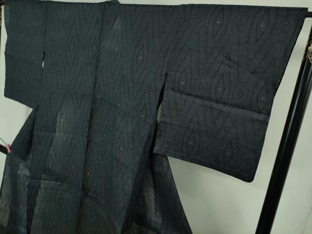 平和屋本店■極上　夏物　重要無形文化財　本場宮古上布　苧麻　菱文　逸品　DZAA8651kh5
