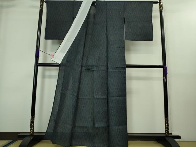 平和屋本店■極上　夏物　重要無形文化財　本場宮古上布　苧麻　菱文　逸品　DZAA8651kh5