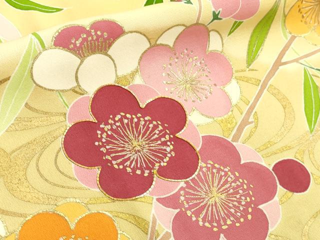 平和屋本店■極上　創業460年・千總　振袖　駒刺繍　吉祥花文　蜂蜜色地　暈し染め　金彩　三越扱い　逸品　DZAA8669kh5