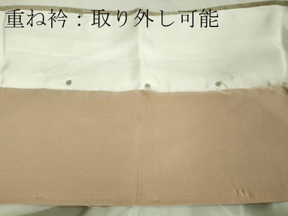 平和屋本店●最高級　城間栄順　本場琉球紅型　訪問着　草花文　薄い灰汁色地　逸品　DZAA8672kh5