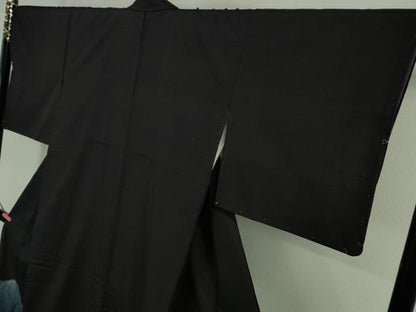 平和屋本店■極上　伝統工芸士　曽根武勇　色留訪問着　お召地　遠山文　紫黒色地　銀糸　逸品　未使用　DZAA8674kh5
