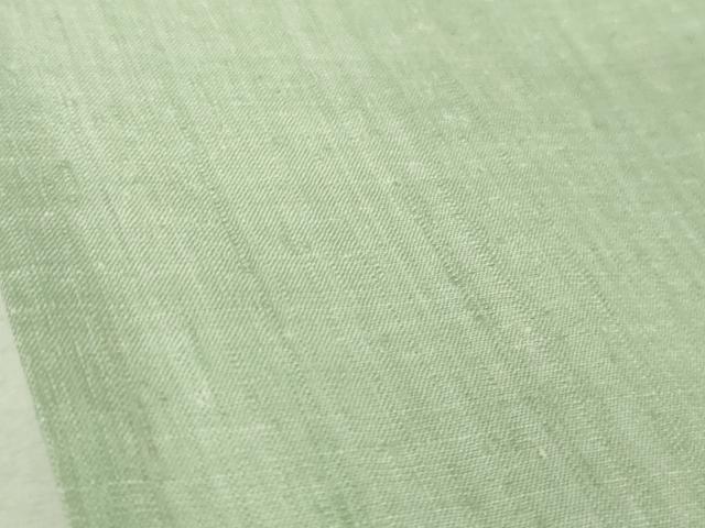 平和屋本店■希少　夏物　本場結城上布　本場結城紬技術保持者　野村半平　夏結城　色無地　青磁鼠色　証紙付き　逸品　DZAA8675kh5