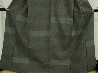 平和屋本店■極上　綿薩摩　東郷織物謹製　手織　160亀甲　綿　羊羹色地　逸品　DZAA8680kh5