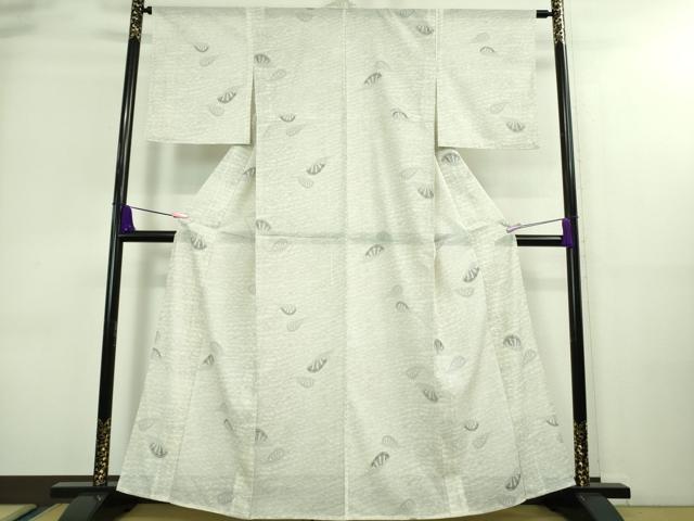 平和屋着物＊極上 夏物 洗える最高級着物 ＜英＞はなぶさ謹製 小紋 絽 片輪車 立波 白地 逸品 DZAA8684kh5
