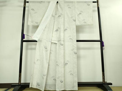 平和屋着物＊極上 夏物 洗える最高級着物 ＜英＞はなぶさ謹製 小紋 絽 片輪車 立波 白地 逸品 DZAA8684kh5