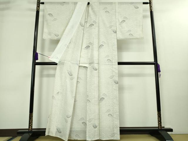 平和屋着物＊極上 夏物 洗える最高級着物 ＜英＞はなぶさ謹製 小紋 絽 片輪車 立波 白地 逸品 DZAA8684kh5