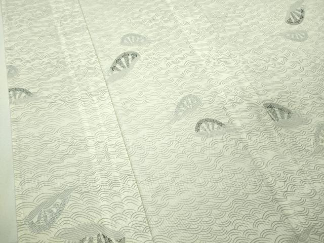 平和屋着物＊極上 夏物 洗える最高級着物 ＜英＞はなぶさ謹製 小紋 絽 片輪車 立波 白地 逸品 DZAA8684kh5