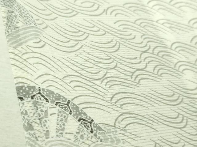 平和屋着物＊極上 夏物 洗える最高級着物 ＜英＞はなぶさ謹製 小紋 絽 片輪車 立波 白地 逸品 DZAA8684kh5