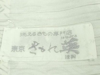 平和屋着物＊極上 夏物 洗える最高級着物 ＜英＞はなぶさ謹製 小紋 絽 片輪車 立波 白地 逸品 DZAA8684kh5