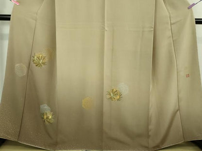 平和屋本店■極上　人間国宝　福田喜三郎　訪問着　刺繍　亀甲松葉文　枯色地　暈し染め　金銀彩　逸品　未使用　DZAA8689kh5
