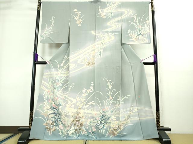 平和屋本店■極上　本加賀友禅作家　岡崎重雄　訪問着　四季花文　暈し染め　逸品　DZAA8690kh5
