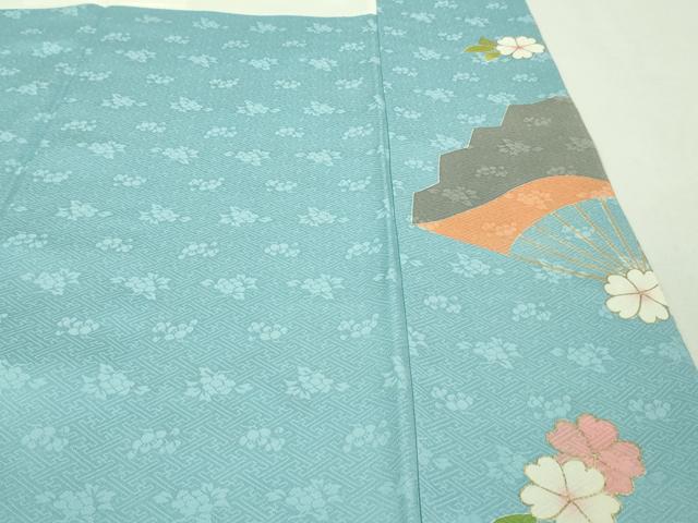 平和屋本店□極上 創業460年・千總 振袖 駒刺繍 宝尽くし 扇面花