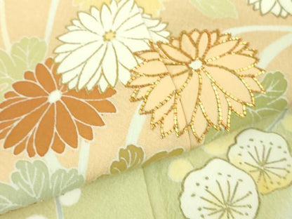平和屋本店●極上　創業460年・千總　訪問着　駒刺繍　吉祥花文　裏葉柳色地　暈し染め　金彩　大丸扱い　逸品　DZAA8694kh5