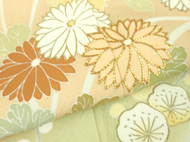 平和屋本店●極上　創業460年・千總　訪問着　駒刺繍　吉祥花文　裏葉柳色地　暈し染め　金彩　大丸扱い　逸品　DZAA8694kh5