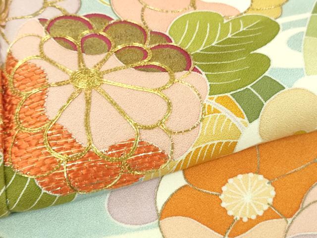 平和屋本店■極上　創業460年・千總　訪問着　駒刺繍　吉祥花文　水色地　暈し染め　金彩　松坂屋扱い　逸品　DZAA8696kh5