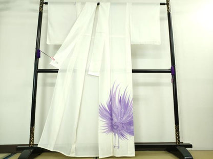 平和屋本店＊極上 夏物 洗える最高級着物 ＜英＞はなぶさ謹製 訪問着 絽 孔雀 銀彩 逸品 DZAA8702kh5