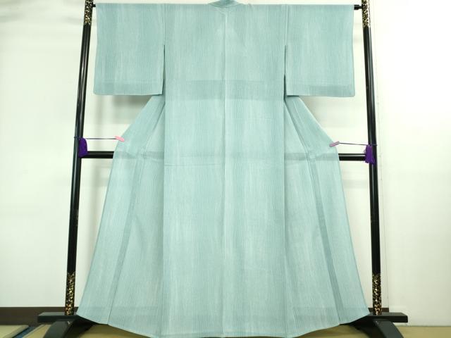 平和屋本店■極上　夏物　銀座もとじ　小紋　縦絽　縮緬地　浅縹色　逸品　DZAA8703kh5