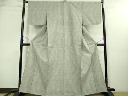 平和屋着物▽極上 本場結城紬 重要無形文化財 単衣 100亀甲 花間道 霞色地 逸品 DZAA8705kh5