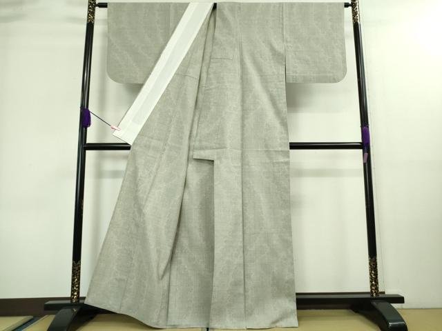 平和屋着物▽極上 本場結城紬 重要無形文化財 単衣 100亀甲 花間道 霞色地 逸品 DZAA8705kh5