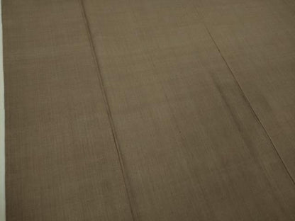 平和屋本店▽極上 男性 本場結城紬 重要無形文化財 単衣 色無地 銀煤竹色地 証紙付き 逸品 DZAA8707kh5