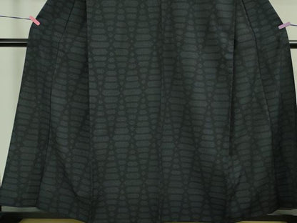 平和屋着物▽極上 白鷹お召 単衣 網目文 濃紺地 逸品 DZAA8711kh5