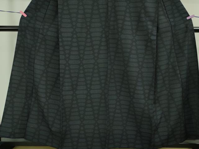 平和屋着物▽極上 白鷹お召 単衣 網目文 濃紺地 逸品 DZAA8711kh5