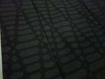 平和屋着物▽極上 白鷹お召 単衣 網目文 濃紺地 逸品 DZAA8711kh5